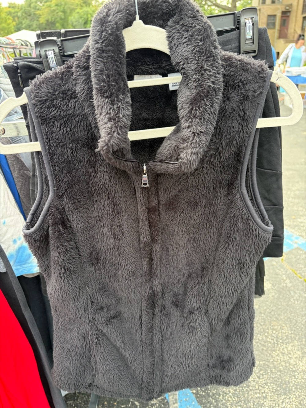 croft & barrow Plush Faux Fur Vest in Charcoal